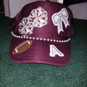 Maroon Women Hat Initial A